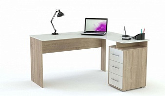 L-образный офисный стол + клетка