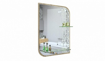 Зеркало в ванную комнату Дуо 2 BMS под дерево