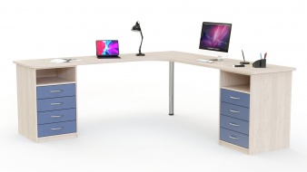 Угловой письменный стол для двоих Нико 80 BMS под заказ