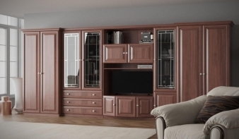 Преимущества современных классических мебельных стенок в гостиную