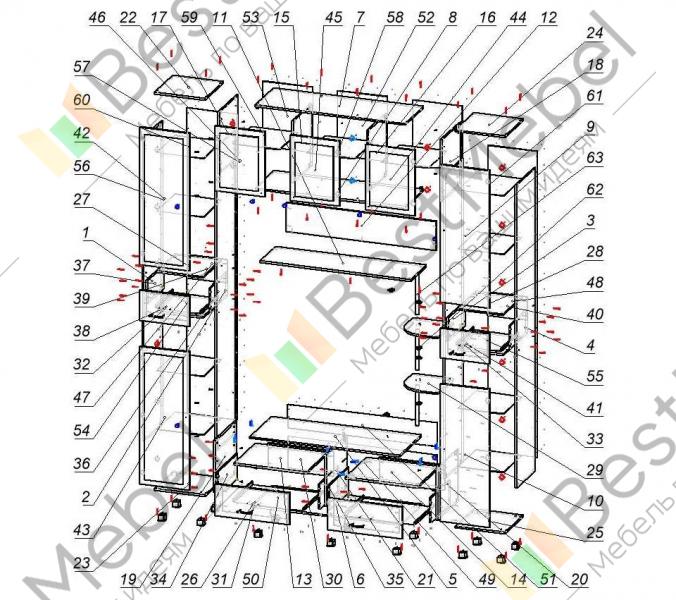 Гостиная марта 14 сборка фото Original-Mebel.ru