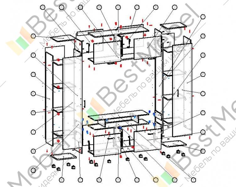 Стенка для гостиной марко bms