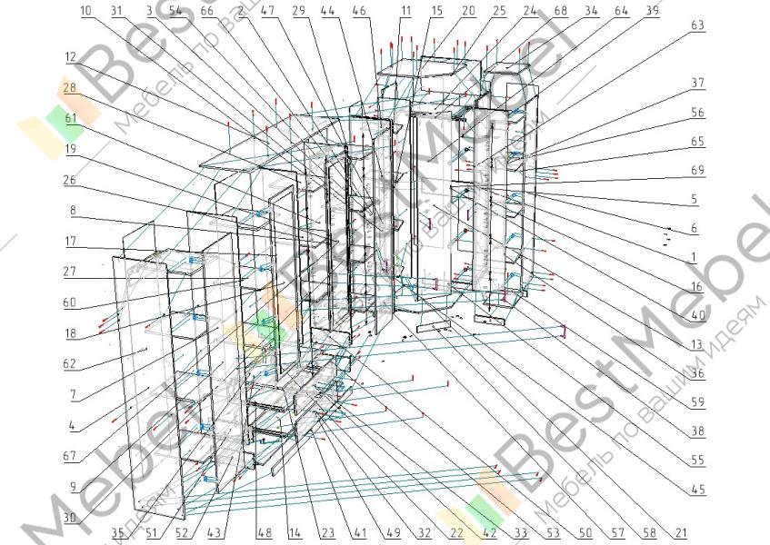 Шкаф угловой фиеста схема сборки