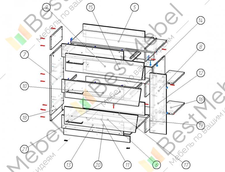 Комод логос схема сборки - фабрика Sosnova.ru