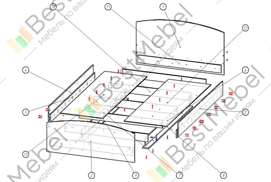 Схема сборки кровати версаль 5