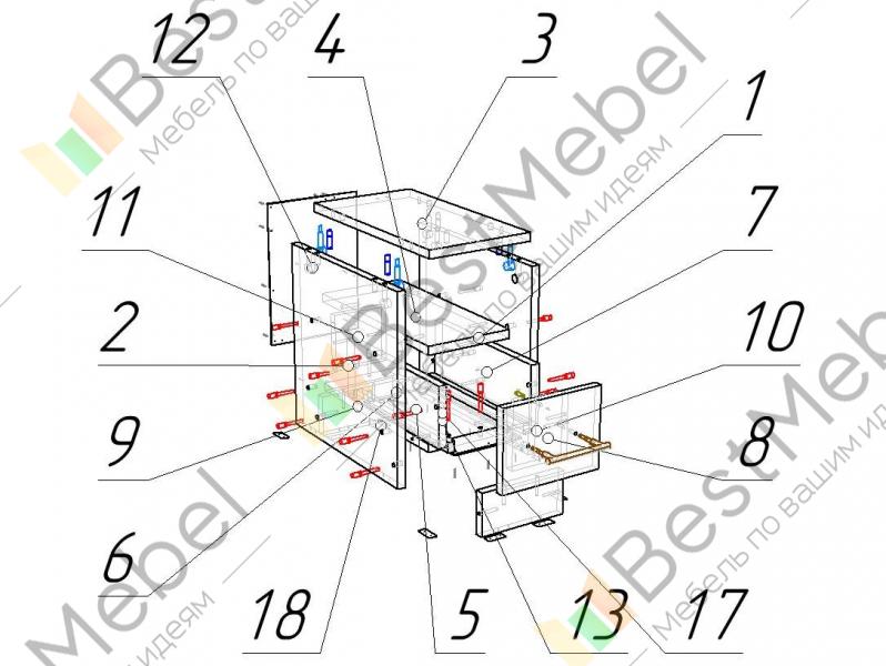 Тумбочка прикроватная схема сборки