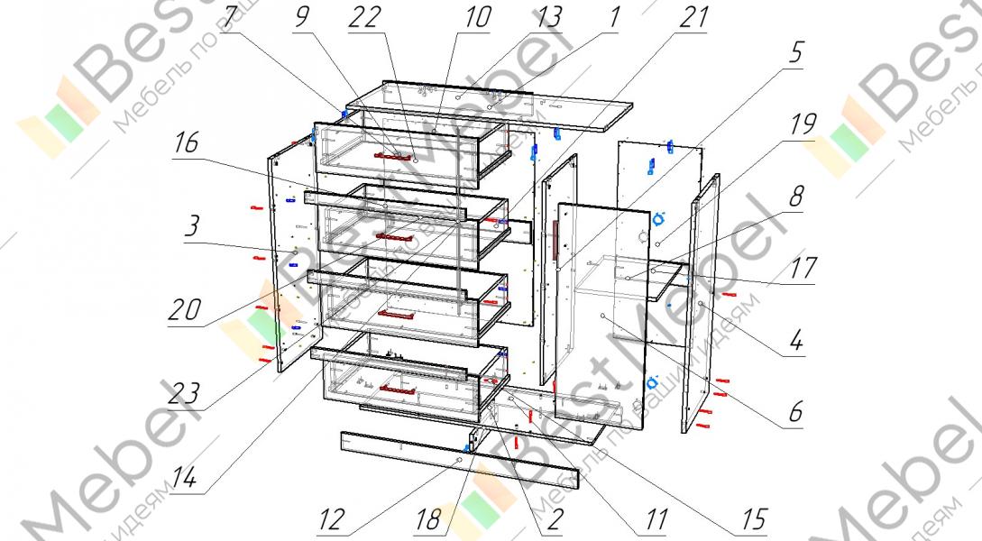 Как собрать комод 1. Схема сборки комода 4 ящика. Схема сборки комода 4 ящика с роликовыми направляющими. Схема сборки комода 4 ящика без ручек. Комод без ручек схема сборки.