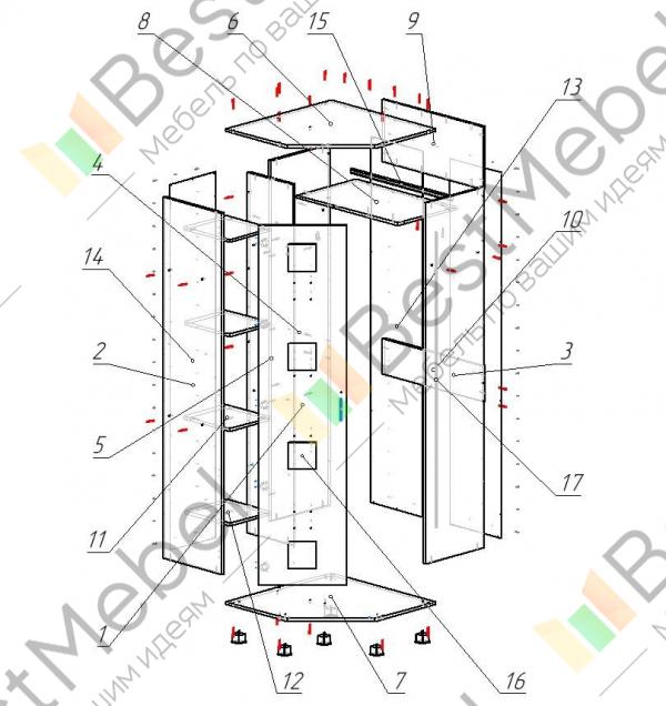 Сборка углового шкафа токио