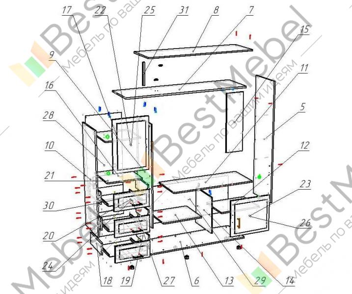 Схема сборки тумбы атл 03