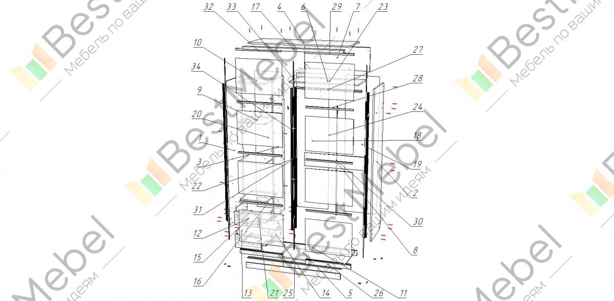 Схема сборки шкаф купе байкал