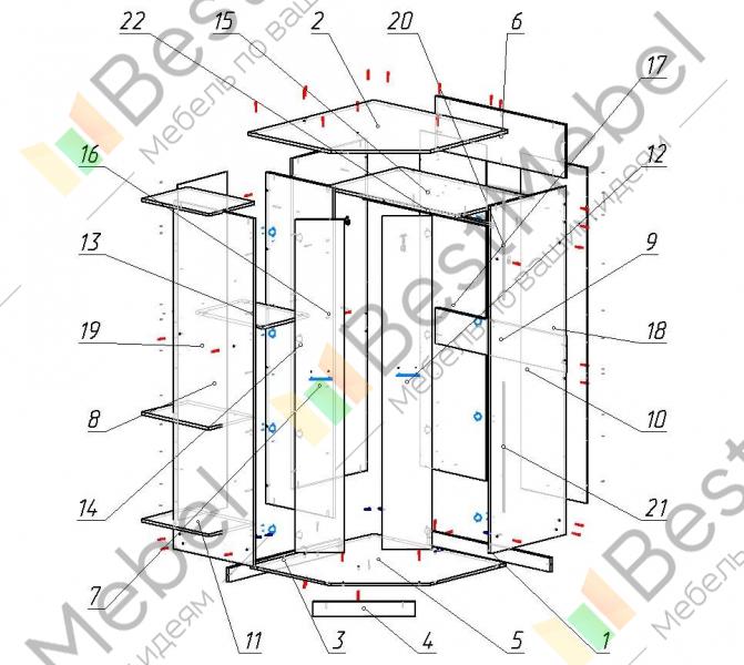 Сборка углового шкафа вегас
