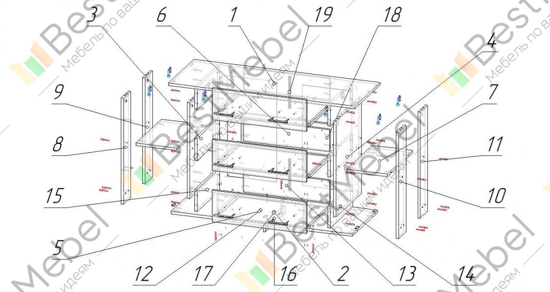 Схема сборки комода к 6