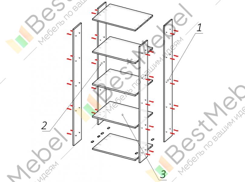 Стеллаж схема с размерами