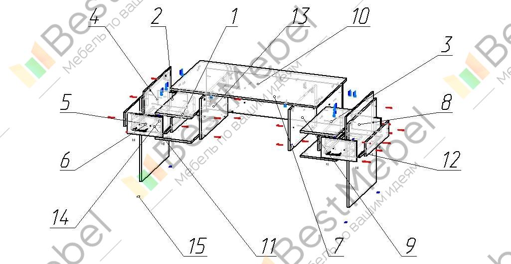 Стол офисный схема сборки