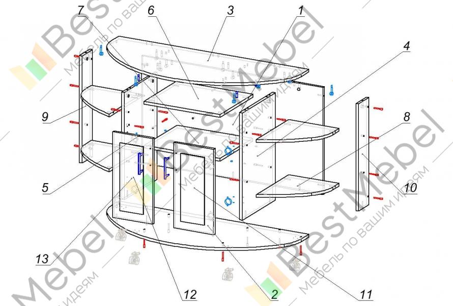 Сборка тумбы тв 1