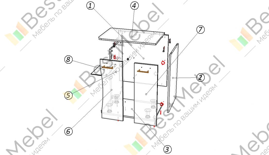 Тумба под раковину схема сборки
