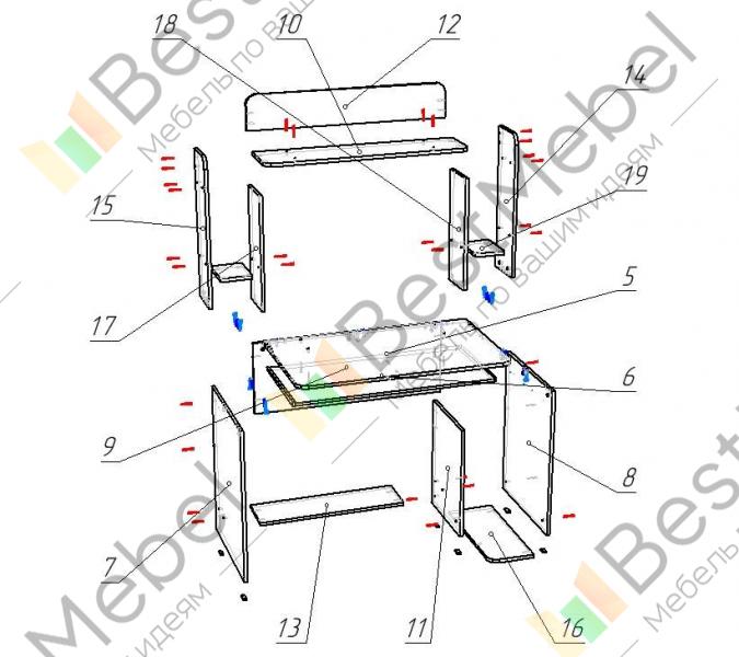 Стол 6 стендмебель схема сборки