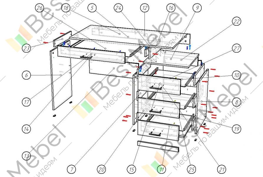 Письменный стол студент bms инструкция по сборке