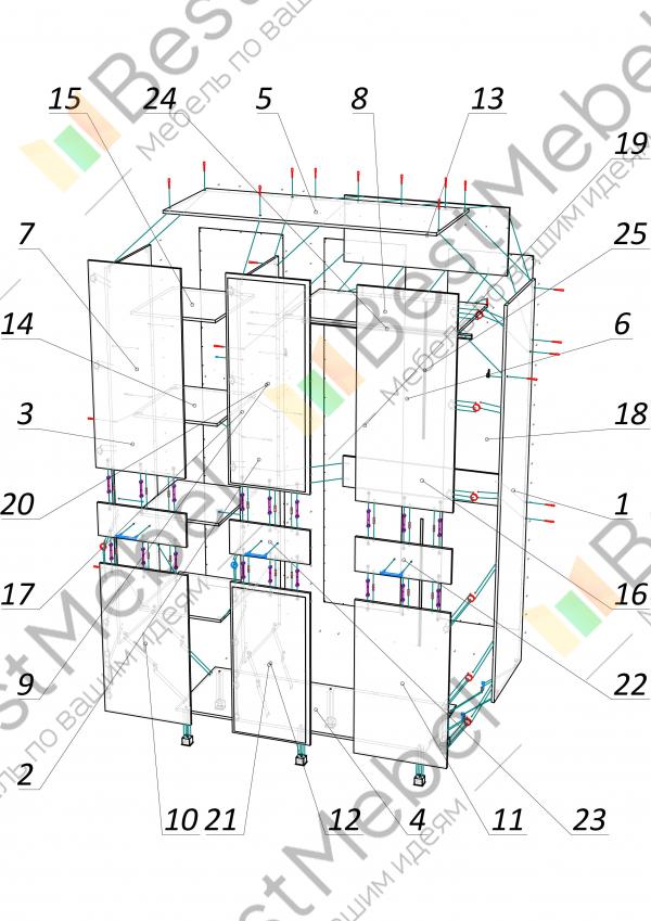 Шкаф купе галакси 3 bms схема сборки