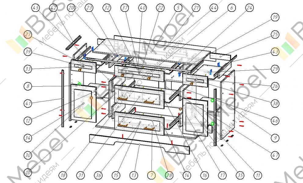 Комод валенсия км012 схема сборки