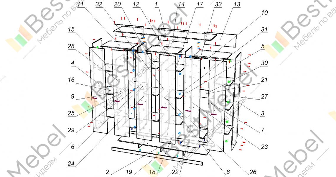 Схема сборки шкафа модерн фото Original-Mebel.ru