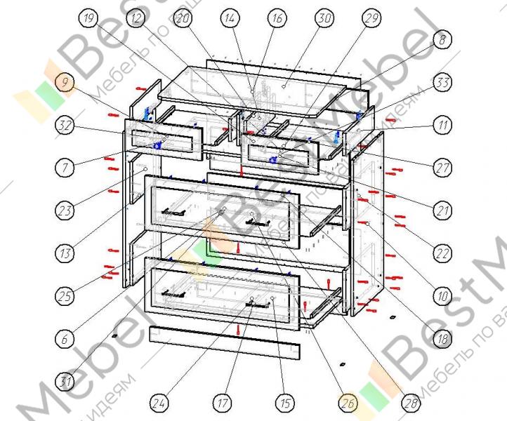 Схема сборки тумбы атл 03