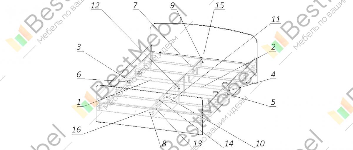 Кровать модерн схема сборки