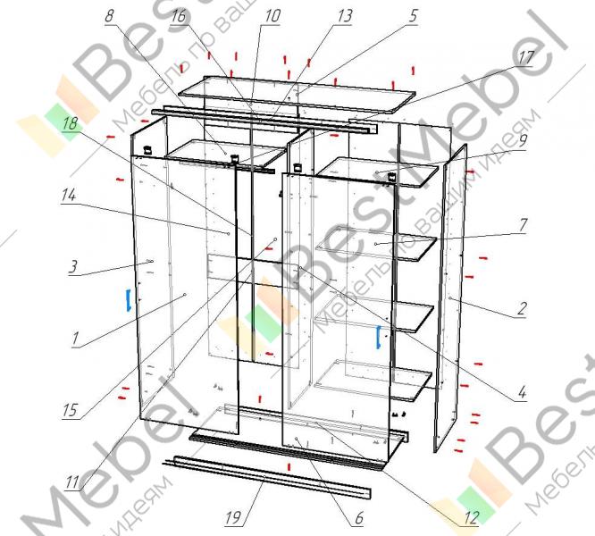 Образец сборки шкафа купе