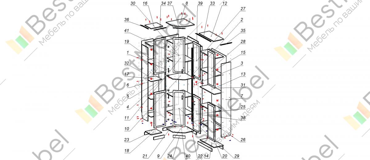 Шкаф угловой софия памир схема сборки