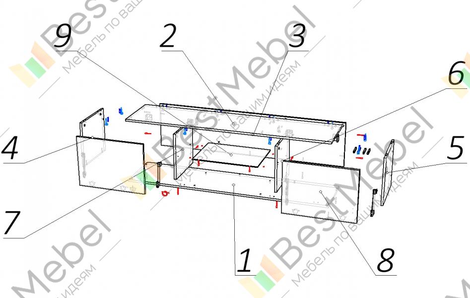 Схема сборки тумбы под телевизор