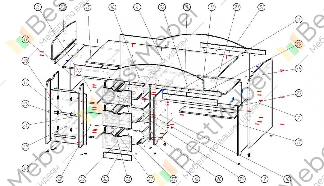 Детская кровать схема сборки