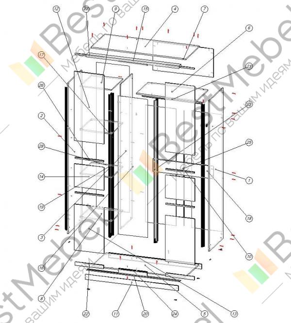 Система нова для шкафов купе аристо схема сборки