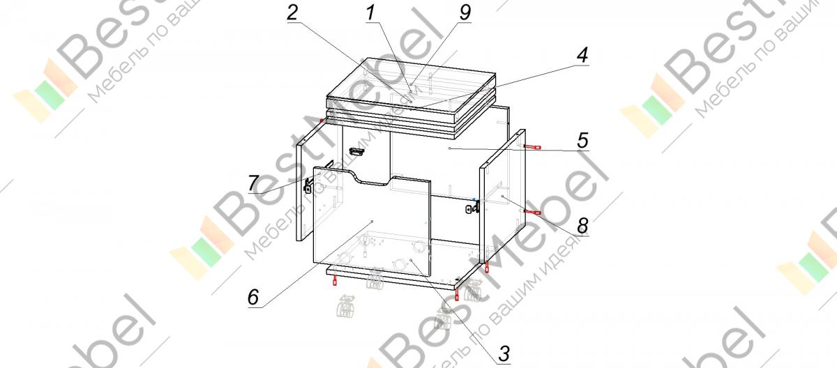 Схема сборки тумбы торонто 75