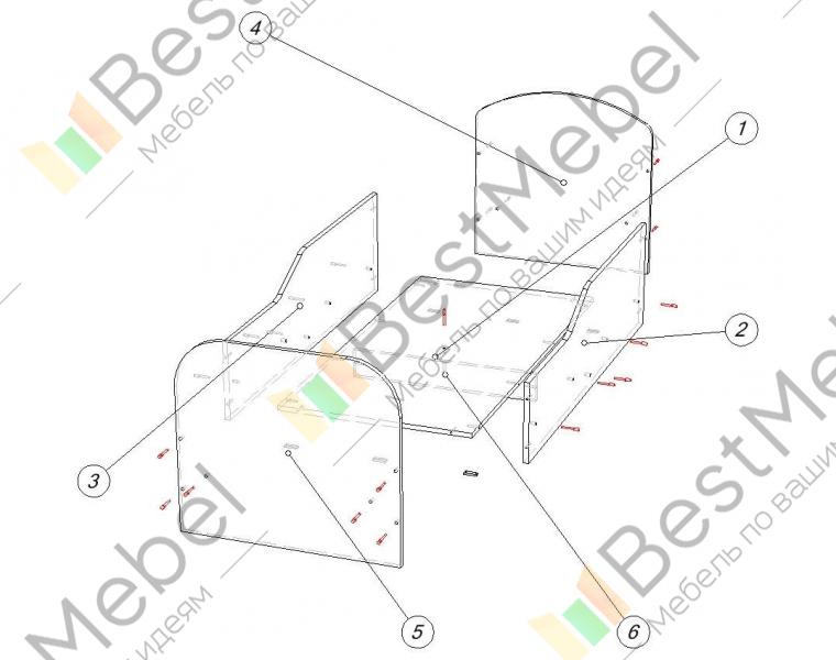 Много мебели схема сборки кровати