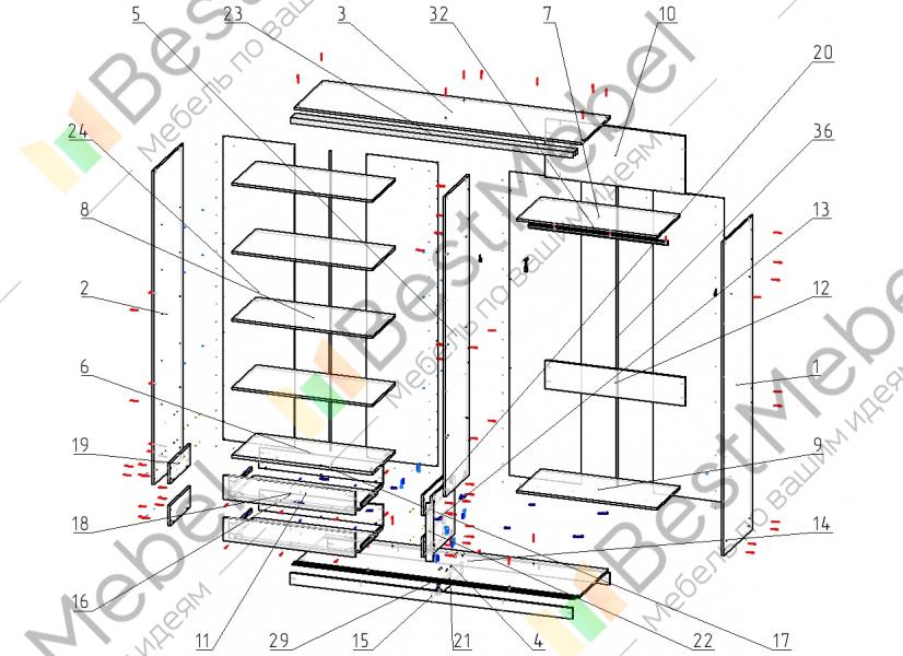 Образец сборки шкафа купе