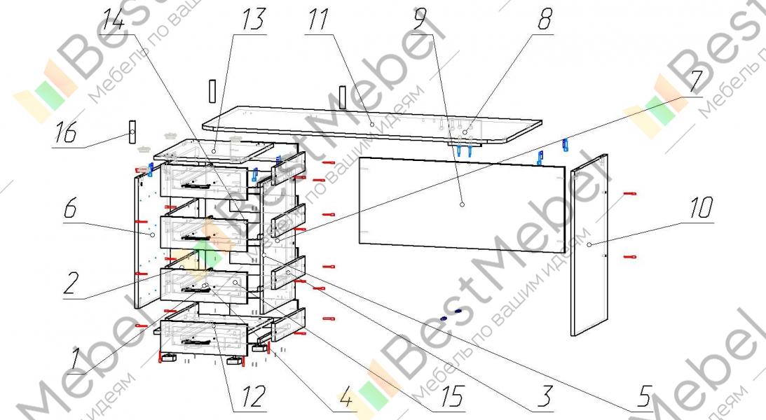 Кухонный стол кс 33 bms 1400х740х800