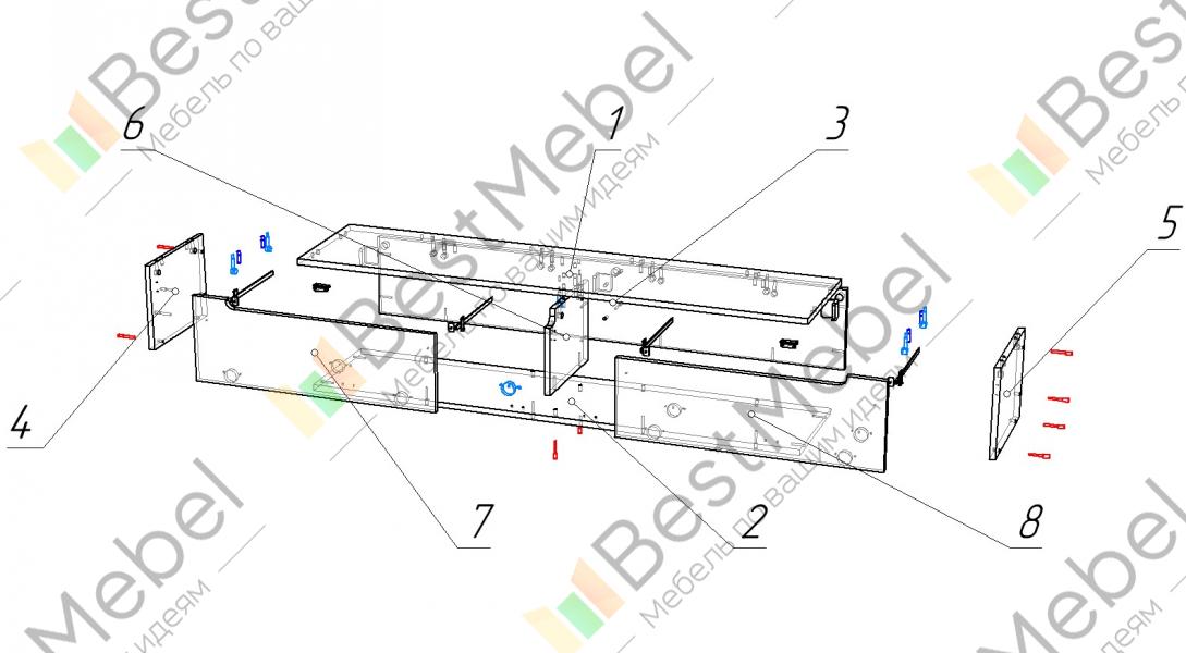 Схема сборки тумбы под телевизор