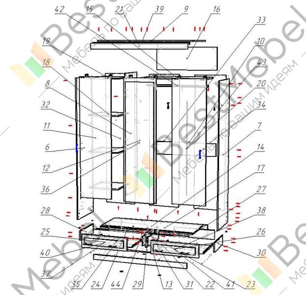 Шкаф купе ронда 1500 схема сборки