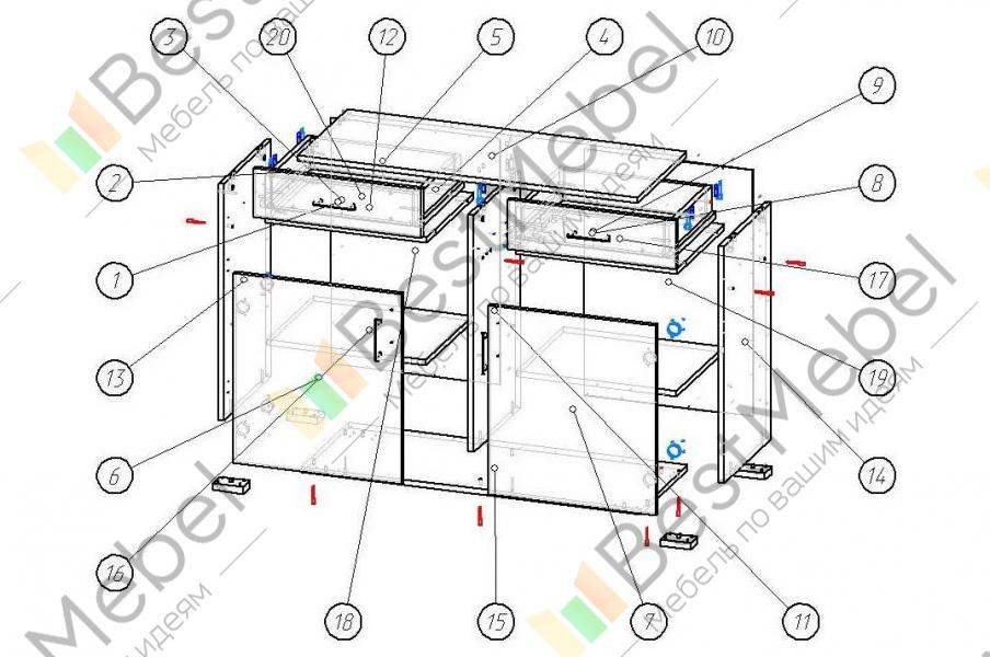 Схема сборки комода карло м10