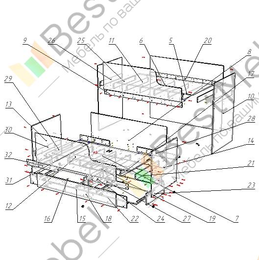 Двухъярусная кровать мийя схема сборки