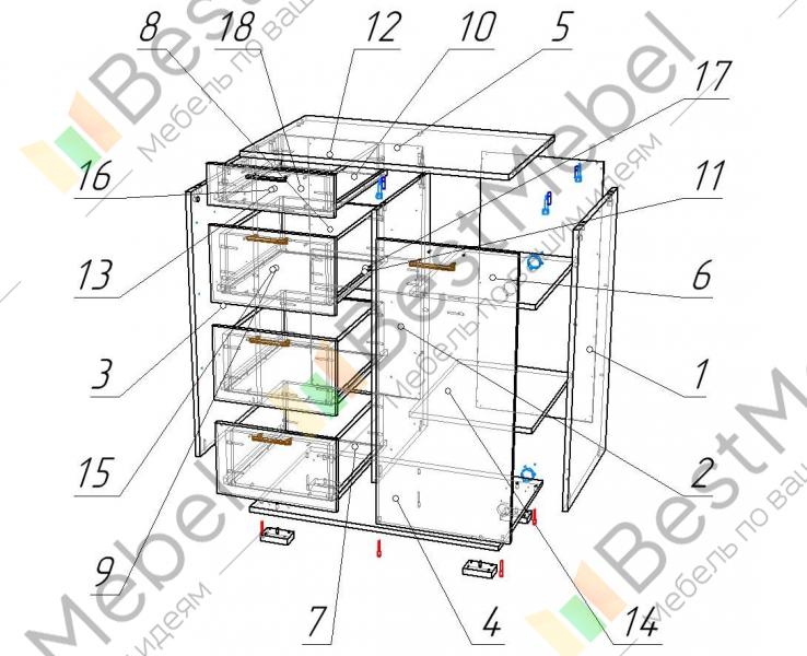 Схема сборки комода александра 23