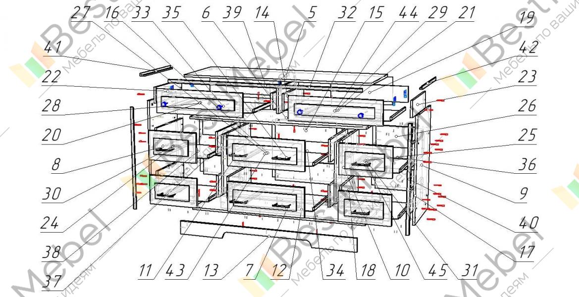 Схема сборки комода стенворд
