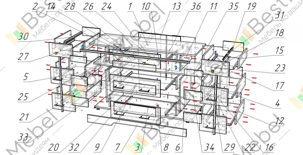Схема сборки комода стенворд