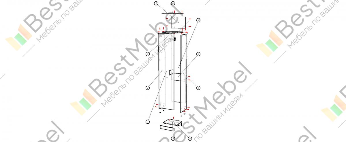 Схема сборки стенка прага много мебели