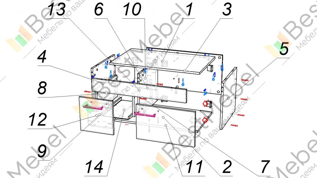 Схема сборки тумбы для ванной