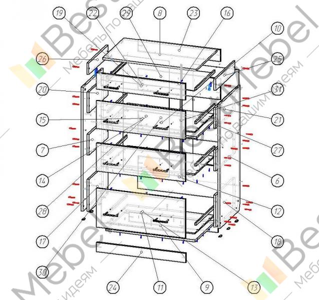 Схема сборки комода ливерпуль