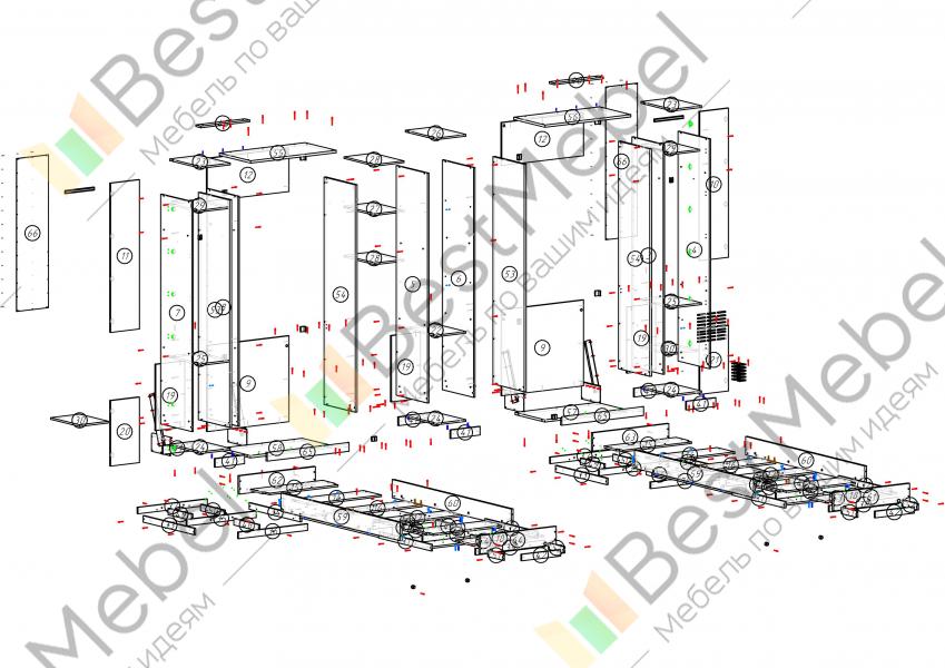 Шкаф кровать схема сборки