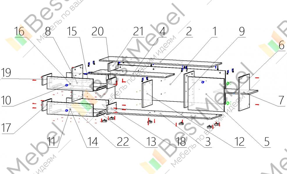 Схема сборки тумба тв 2 - 82 фото