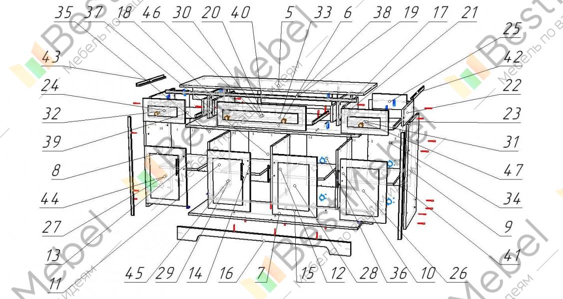 Схема сборки комода стенворд