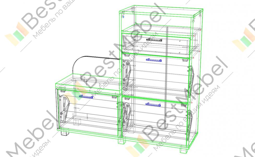 Схема сборки тумбы для обуви